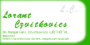 lorant czvitkovics business card